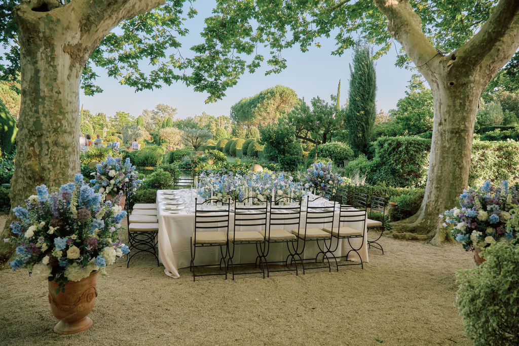 White & Blue Table Setting